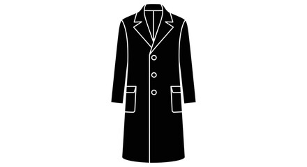 Elegant black overcoat design template with classic details fashion