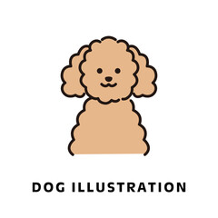 トイプードルのアイコンイラスト_正面