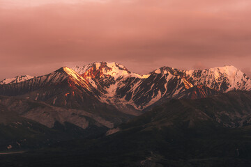sunset in the mountains