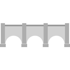 Gray Arch Bridge Structure With Transparent Background And White Base And Top Accents Isolated On White