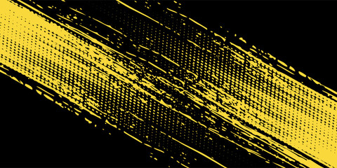 aDots halftone yellow and dark blue color pattern gradient grunge texture background. Dots pop art sport style vector illustration EPS10