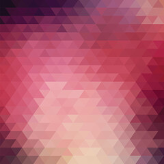 Obraz premium Dark Pink vector triangle mosaic texture with a heart in a center. Colorful abstract illustration with triangles. Completely new template for your banner. eps 10
