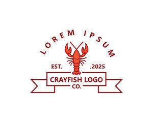 creative red crayfish is very suitable for your emblem logo