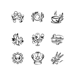 The French Restaurant icon set embodies the sophistication and vintage spirit of classic French dining.