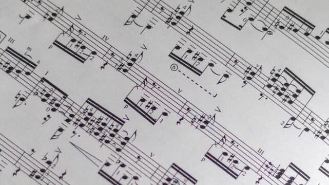 Close Up of Music Sheets