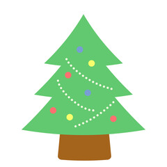 シンプルで可愛いクリスマスツリーのイラスト素材