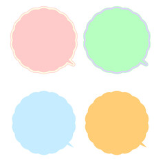 かわいいしっぽ付きもこもこ吹き出しセット