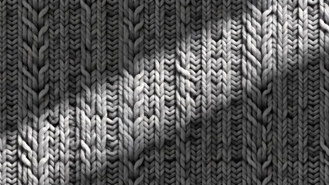 Closeup of knitted fabric texture with shadows.