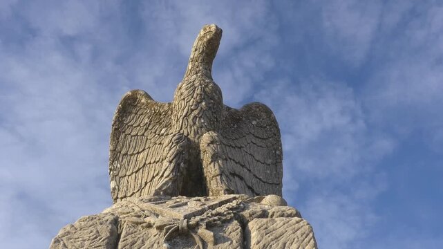 Stone Eagle, monumental symbol in the Sanctuary of the Virgin of the Head, And&uacute;jar, Ja&eacute;n.