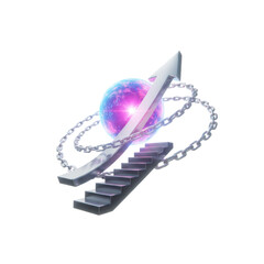 upstair with chain globe