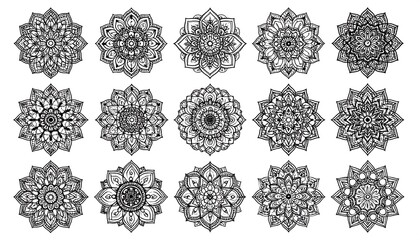 Collection of intricate mandala designs for creative projects.