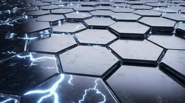 Futuristic background art wallpaper pattern, abstract geometric design, glowing lines and metallic texture, symmetry, modern tech aesthetic