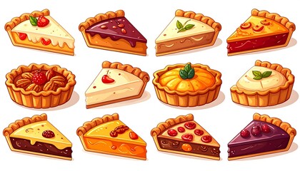 Delicious Assortment of Pie Slices and Whole Pies.