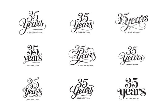 35 Years Celebration Calligraphy Typography