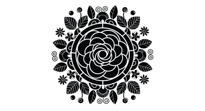 Elegant floral mandala design for creative projects and invitations