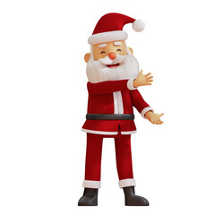 3D Santa Claus Open Arms Welcoming Pose right