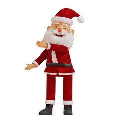 3D Santa Claus Open Arms Welcoming Pose left