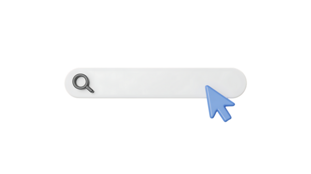 3D search bar with magnifying glass and blue cursor on transparent background computer icon “Sale Promotion Badge and Speech Bubble Icon Set – Special Offer Discount Labels”