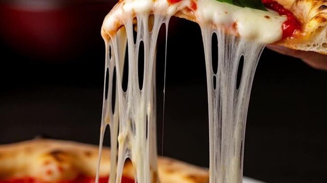4K Ultra-Realistic Close-Up of Melting Margherita Pizza Slice &ndash; Mouthwatering Food Photography