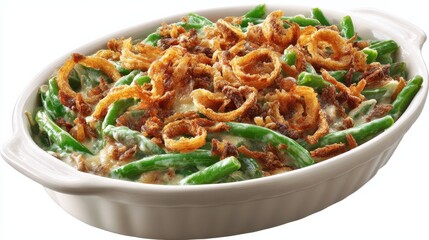 green bean casserole topping isolated on white background