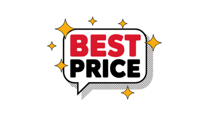 Best Price Sale Tag With Sparkles And Outline Effect discount promotion “3D Sale and Offer Labels Collection – Promotional Speech Bubbles & Ribbon Badges”