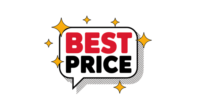 Best Price Sale Tag With Sparkles And Outline Effect discount promotion “3D Sale and Offer Labels Collection – Promotional Speech Bubbles & Ribbon Badges”