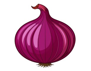 Digitally created purple onion on a white background