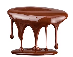 Flowing, glossy, rich dark brown liquid substance against white