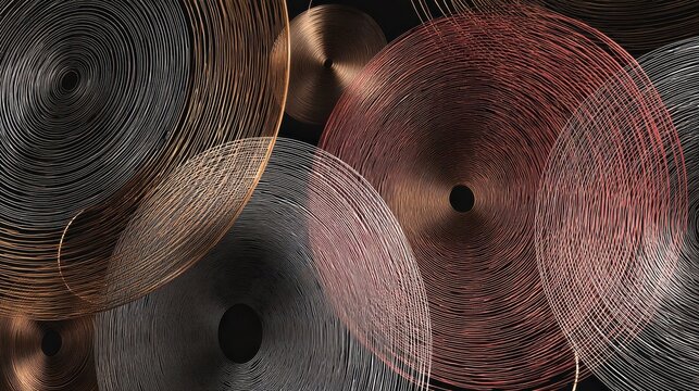 abstract digital circles and lines