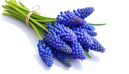 A Bunch of Vibrant Blue Grape Hyacinths in Bloom.