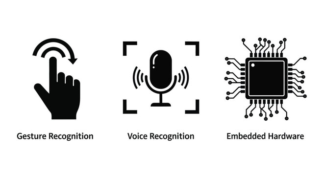 Explore innovative technology with gesture, voice and hardware icons
