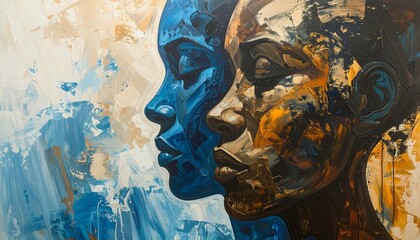 Abstract Faces - A Study in Contrasting Emotions and Perspectives.