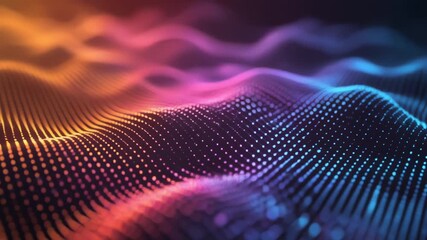 Digital wave background with deep flowing curves glowing neon highlights representing data streams energy flow futuristic technology abstract visualization in high tech digital environment - Powered by Adobe