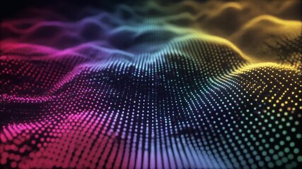 Digital wave background with deep flowing curves glowing neon highlights representing data streams energy flow futuristic technology abstract visualization in high tech digital environment - Powered by Adobe