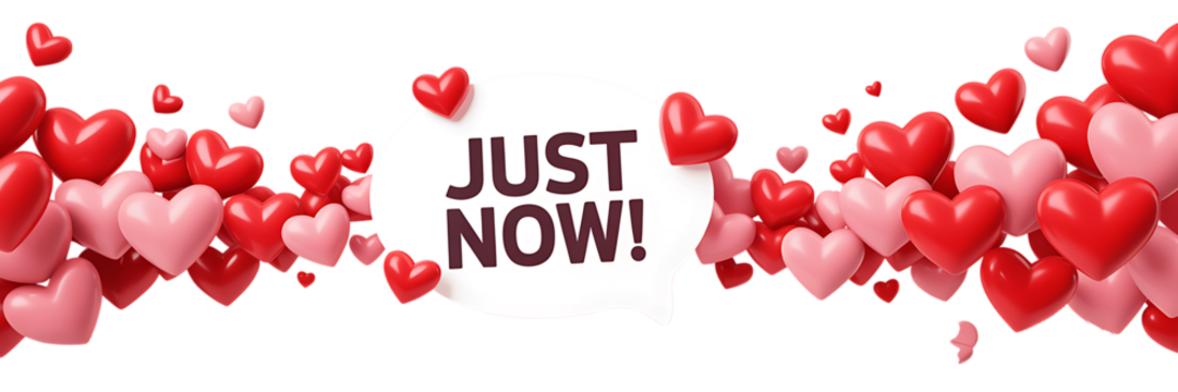 Just Now speech bubble with red and pink hearts on black background sale discount “Sale Promotion Badge and Speech Bubble Icon Set – Special Offer Discount Labels”