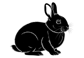 Rabbit Silhouette Black Vector SVG