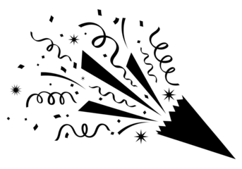 Party Popper Explosion Black Silhouette Vector SVG
