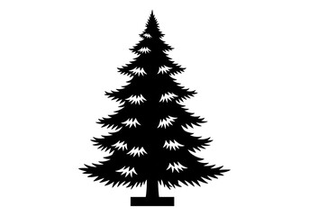 Christmas Tree Silhouette Black Vector SVG