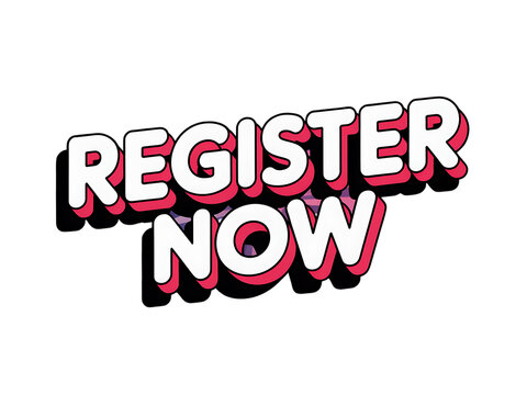 Register Now Text with 3D Effect and Pink Shadow on Black Background lettering typography “Sale Promotion Badge and Speech Bubble Icon Set – Special Offer Discount Labels” - Powered by Adobe