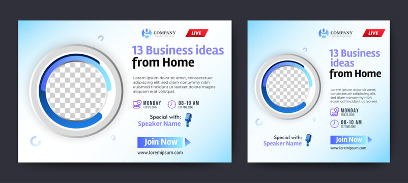 Business conference invitation poster template. Abstract white geometric background with space for your text. Ideal for web banner, poster, flyer, social media. Vector illustration
