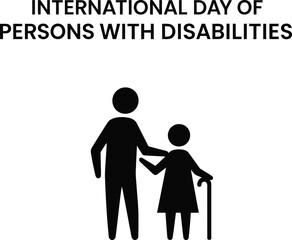International Day of Persons with Disabilities with man and child holding cane