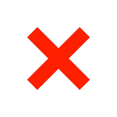 Obraz premium Red 'x' mark symbol icon isolated on white background indicating error, denial, or close