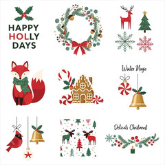 Fototapeta premium Festive christmas elements