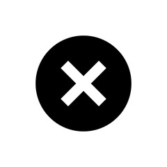 Obraz premium Close icon with x mark in a black circle, perfect for user interface, delete, cancel