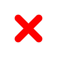Obraz premium Red cross mark symbol representing wrong choice error deletion negative decision or close