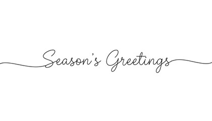 Handwritten Season's Greetings text on minimal white background