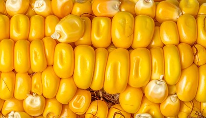 Close-up of Ripe Corn Kernels on the Cob.