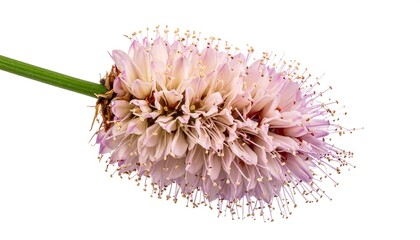 Close-up of delicate flower head with vibrant colors and stem