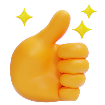 PNG 3D Thumbs Up Emoji Icon Isolated on a White Background