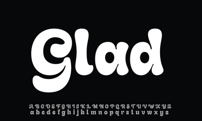 Gladolia DEMO Regular vector font alphabet with numbers